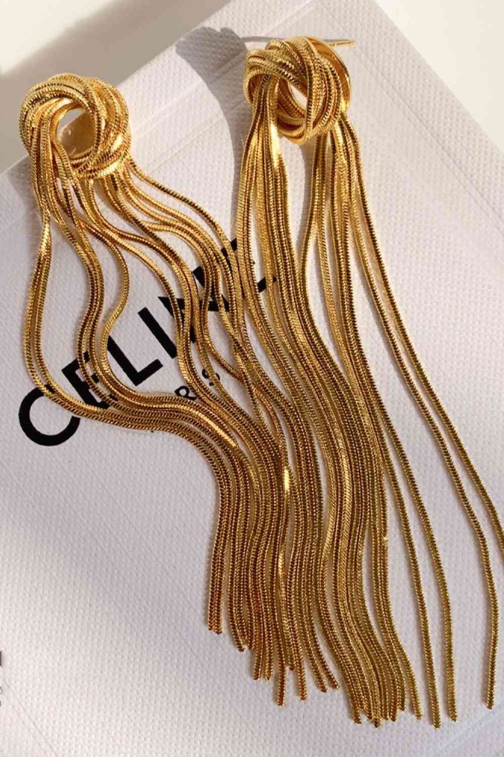 18K Gold Plated Fringe Earrings - AllIn Computer