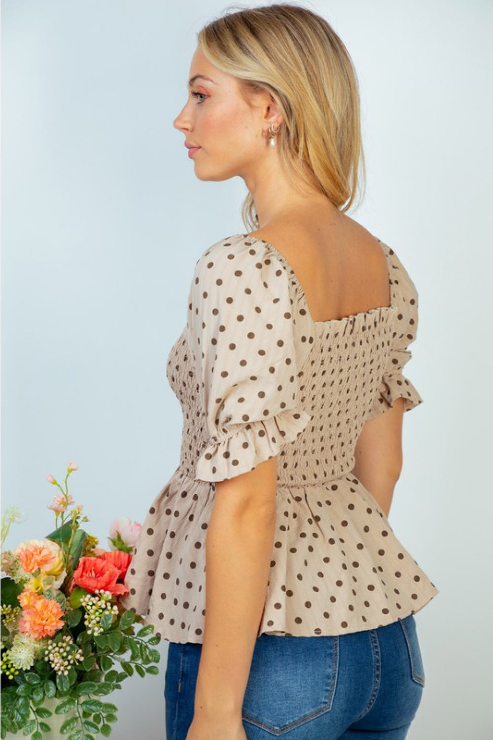 White Birch Spot On Full Size Polka Dot Top - AllIn Computer