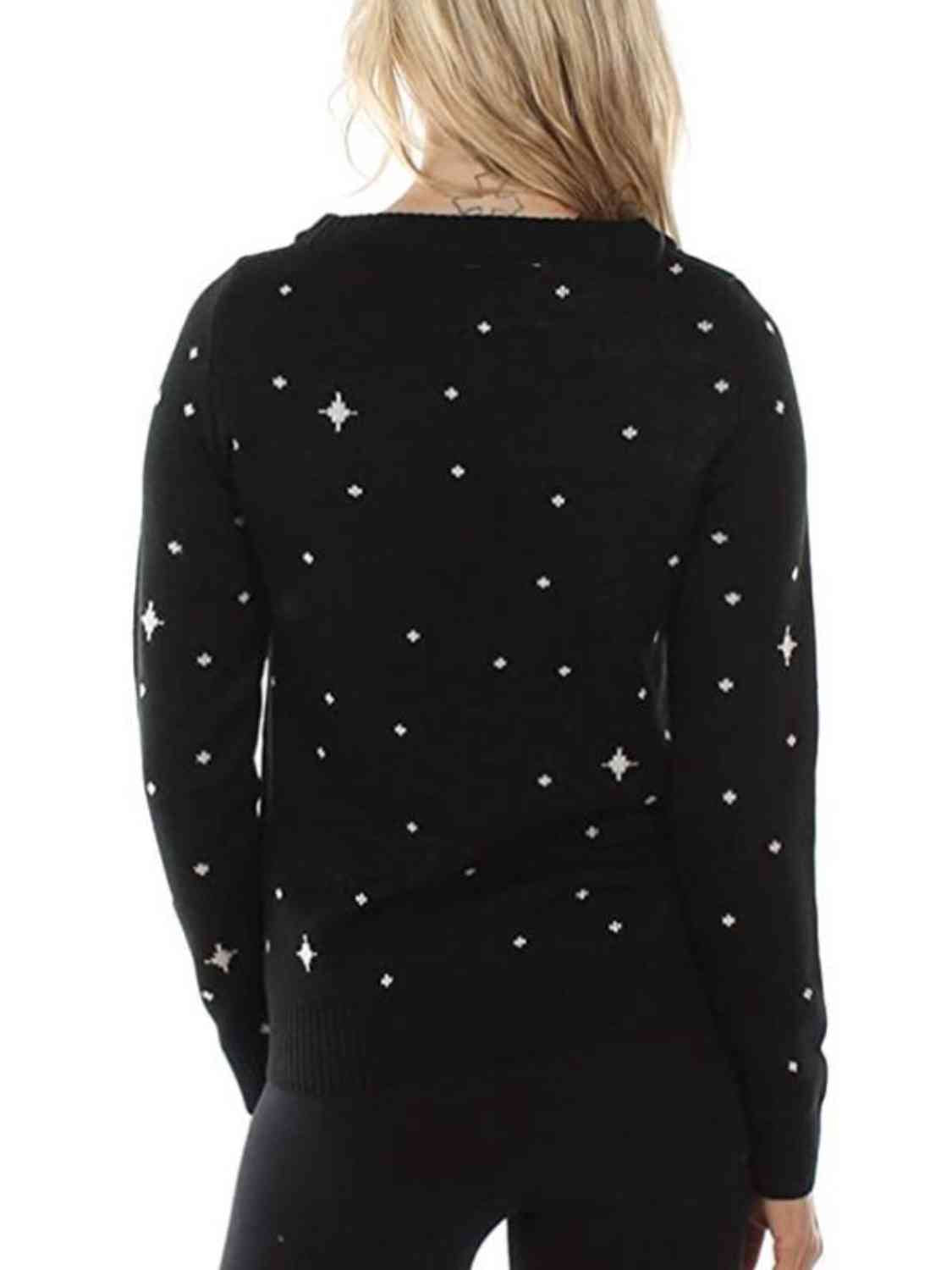 Christmas Round Neck Knit Top - AllIn Computer