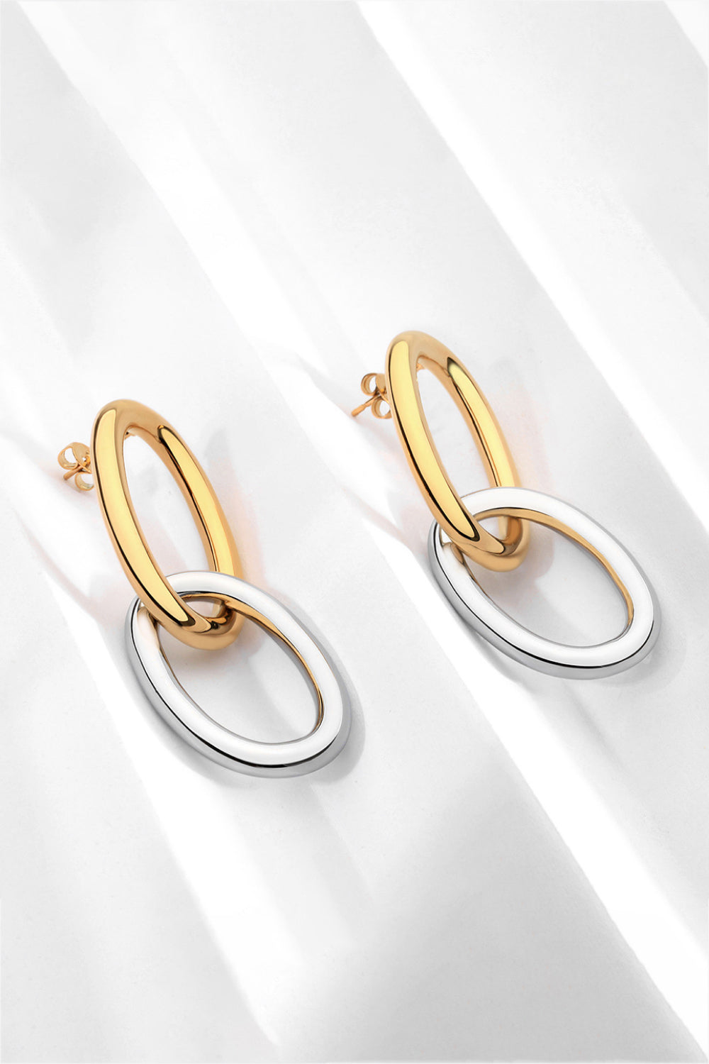 Two-Tone Double Hoop Earrings - AllIn Computer
