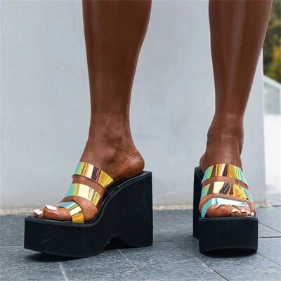 Open Toe Wedge Sandals - AllIn Computer
