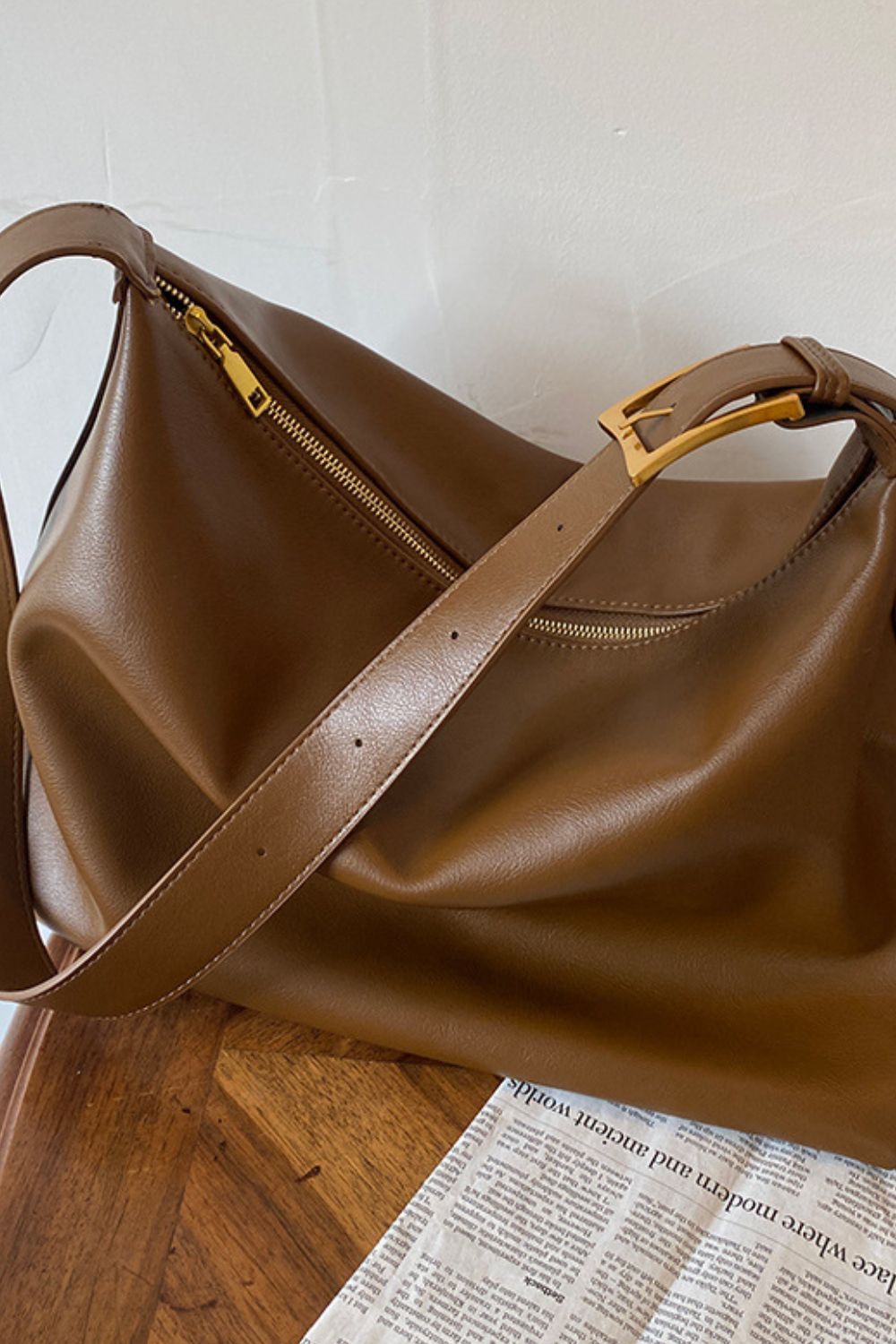 Wide Strap PU Leather Crossbody Bag - AllIn Computer
