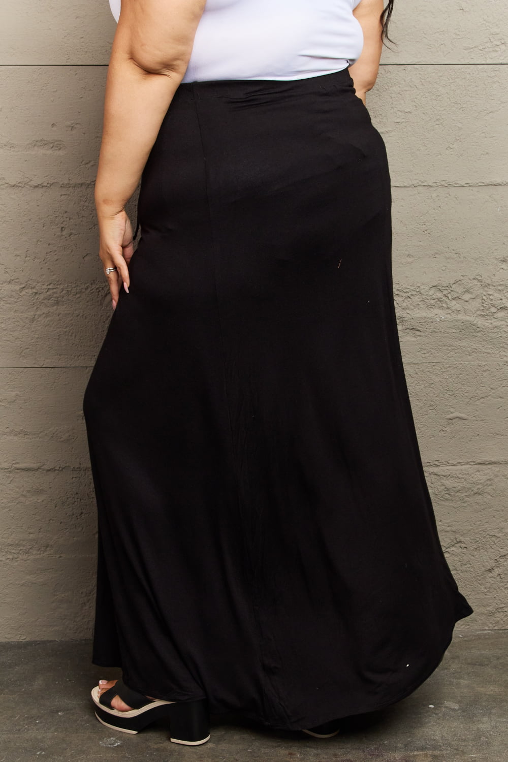 Culture Code For The Day Full Size Flare Maxi Skirt in Black - AllIn Computer
