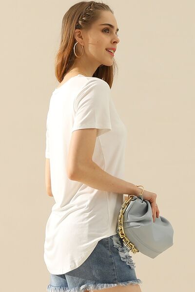 Ninexis Full Size V-Neck Short Sleeve T-Shirt - AllIn Computer