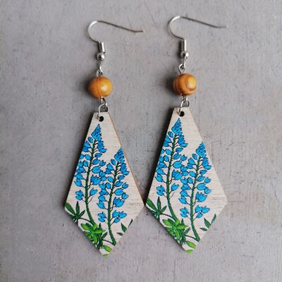 Floral Wooden Teardrop Earrings - AllIn Computer