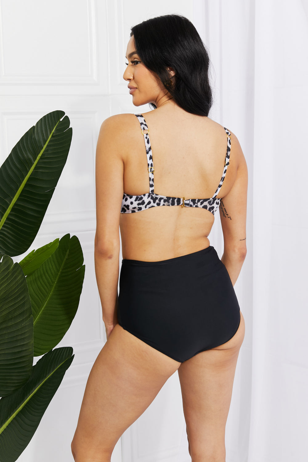 Marina West Swim Take A Dip Twist High-Rise Bikini in Leopard - AllIn Computer