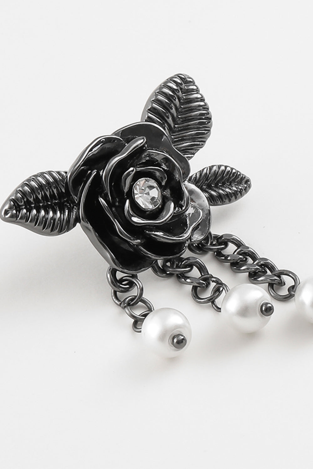 Floral Chain Detail Pearl Earrings - AllIn Computer