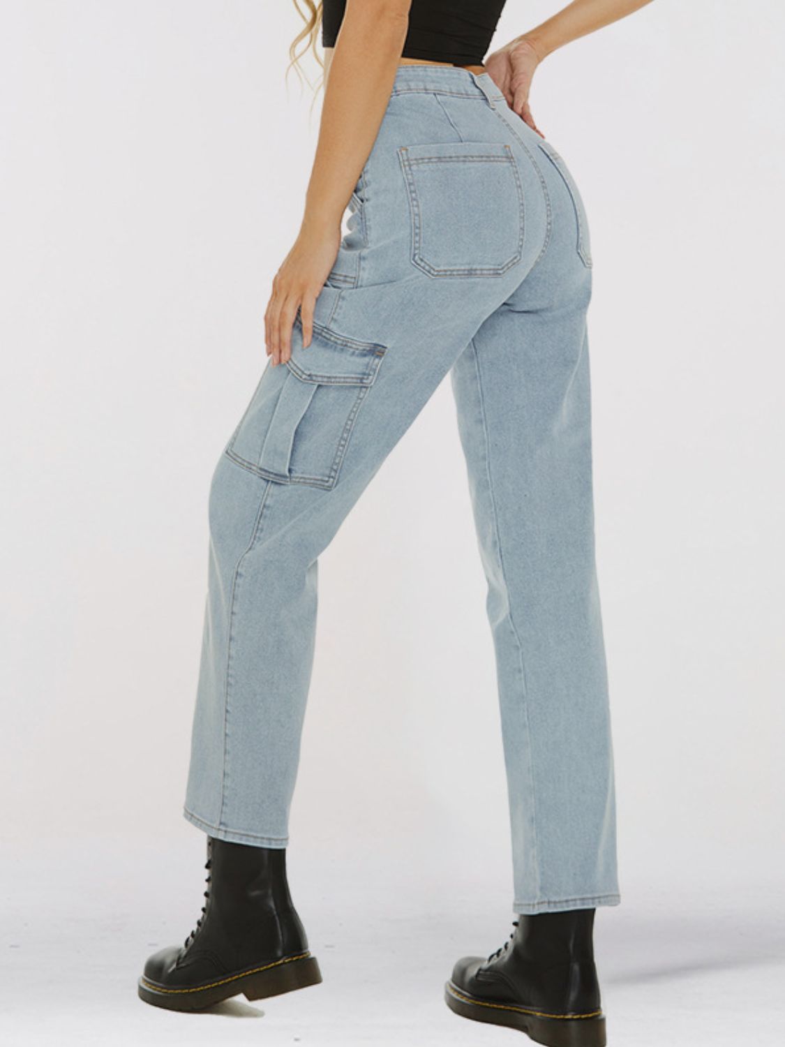 Straight Leg Jeans with Pockets - AllIn Computer