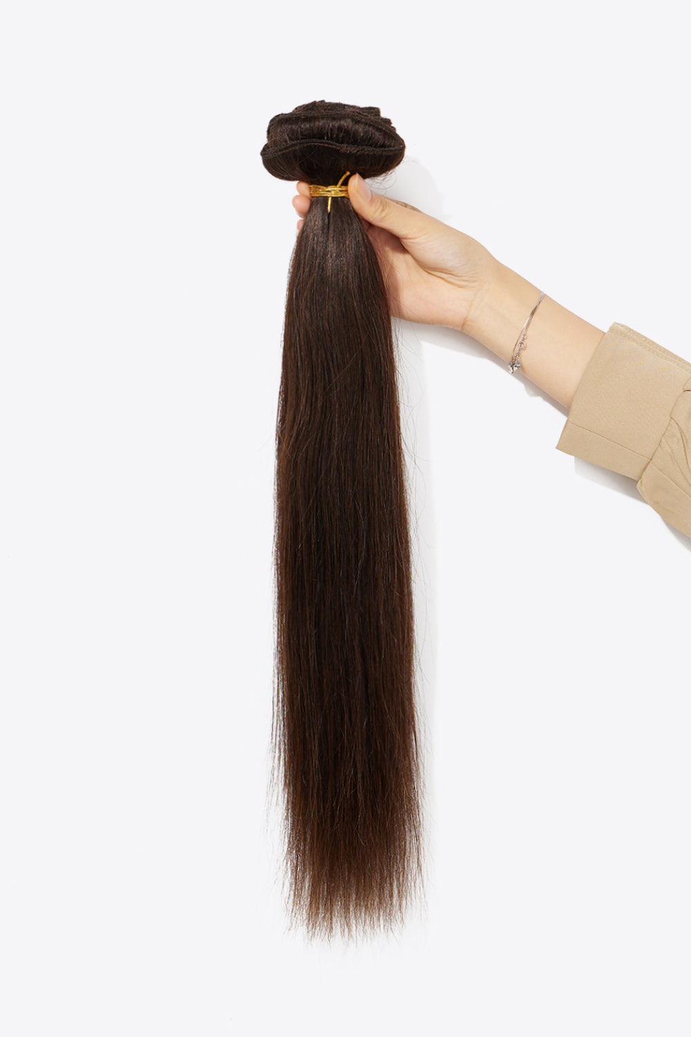 18" 200g #2 Natural Clip-in Hair Extension Human Hair - AllIn Computer