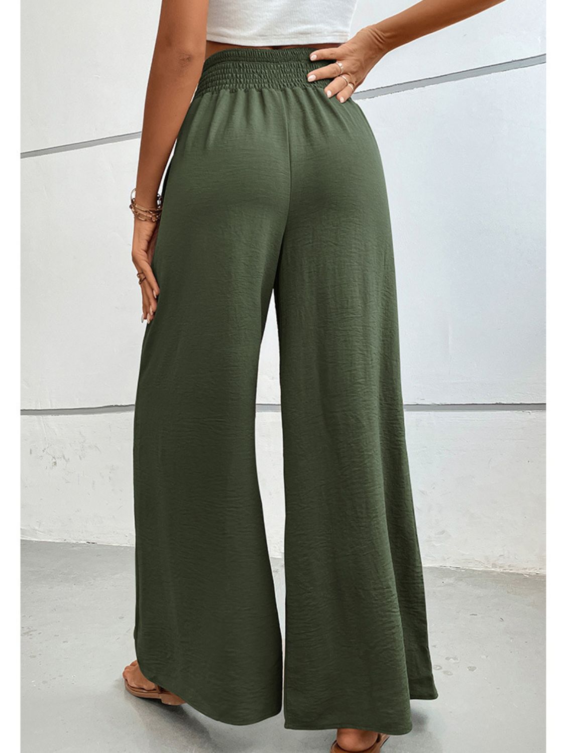 Wide Waistband Relax Fit Long Pants - AllIn Computer