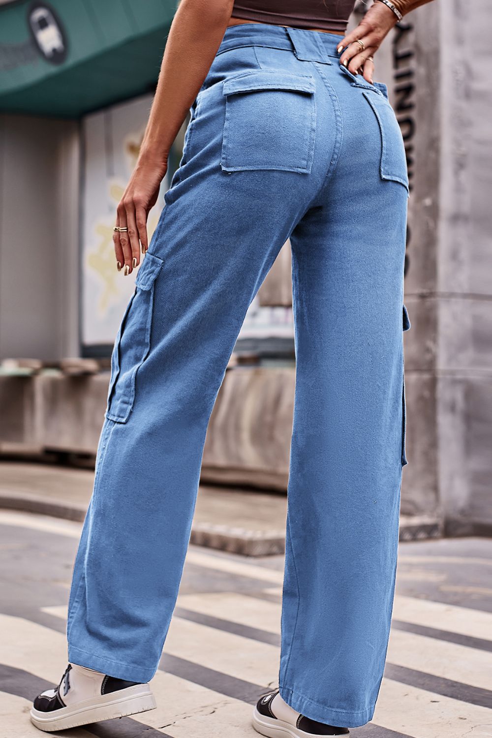 Buttoned High Waist Loose Fit Jeans - AllIn Computer