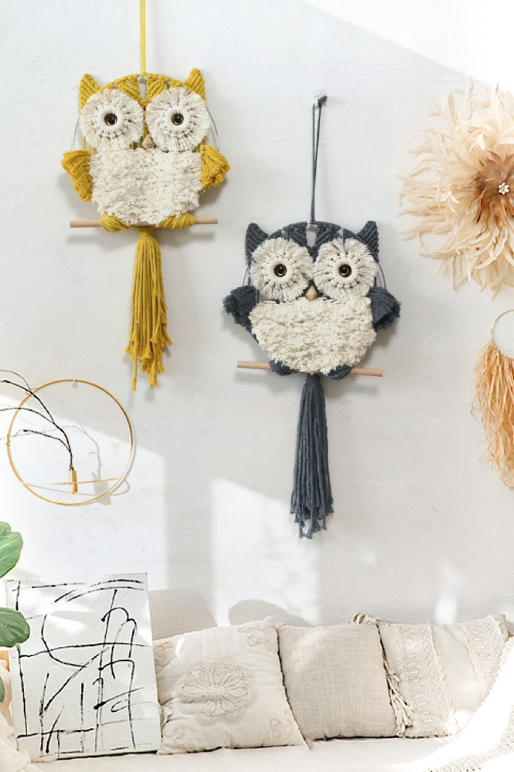 Hand-Woven Tassel Owl Macrame Hanging Wall Piece - AllIn Computer