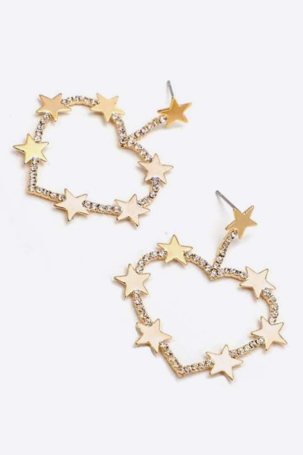 Star Zircon Heart-Shaped Earrings - AllIn Computer