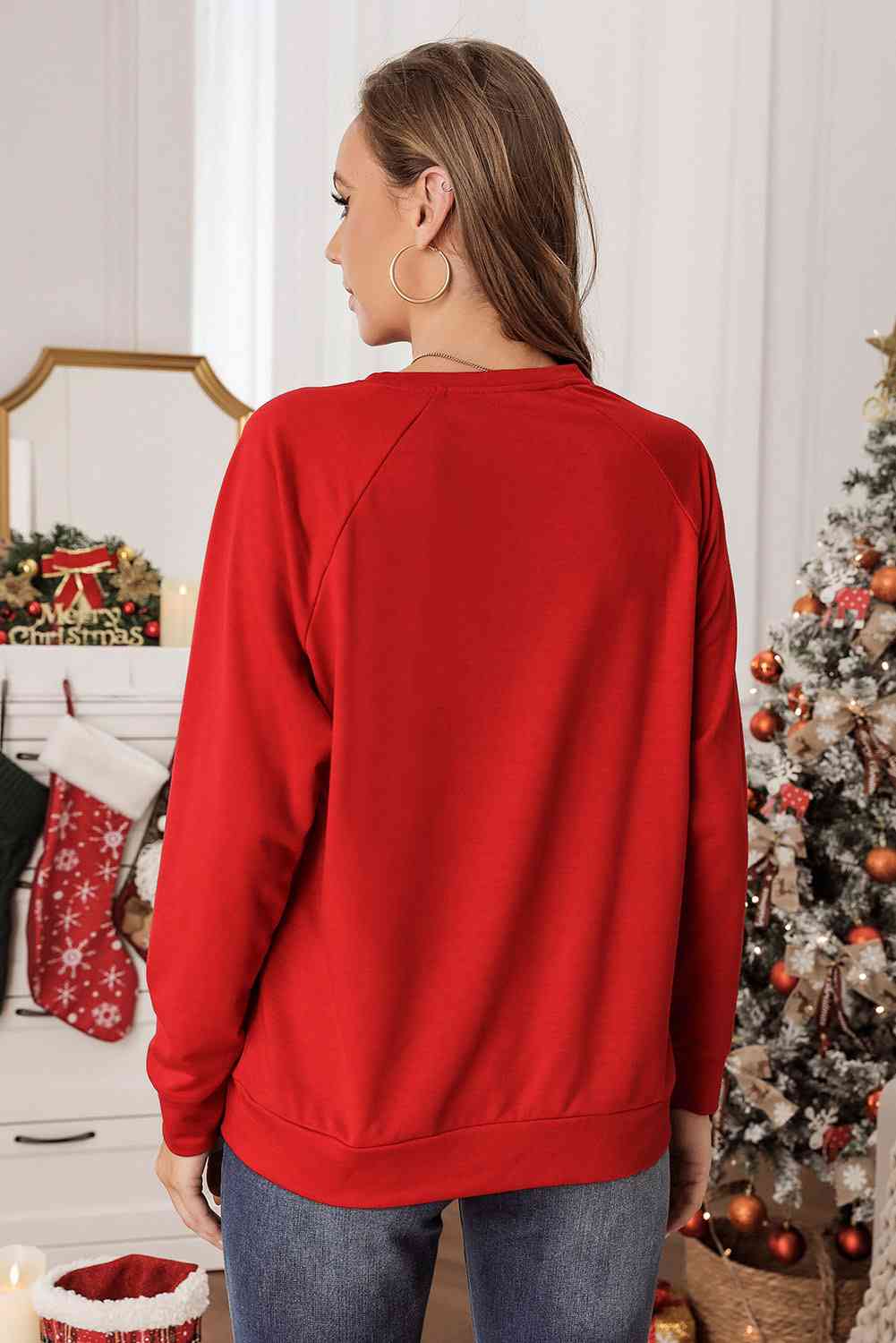 Christmas Tree Round Neck Sweatshirt - AllIn Computer