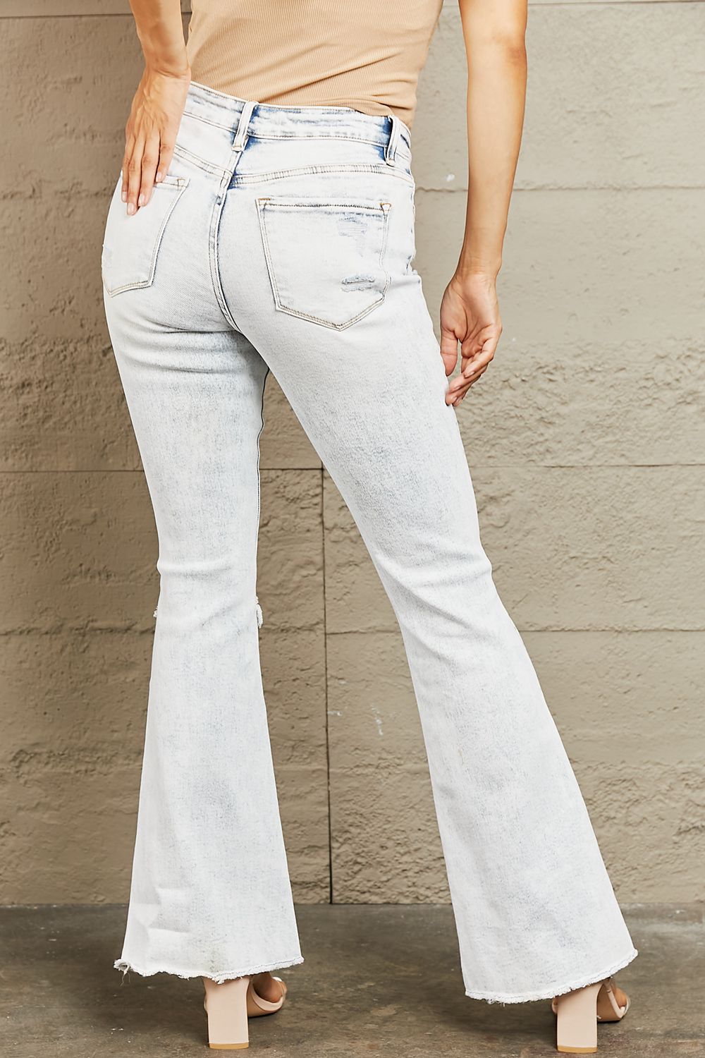 BAYEAS Mid Rise Acid Wash Distressed Jeans - AllIn Computer