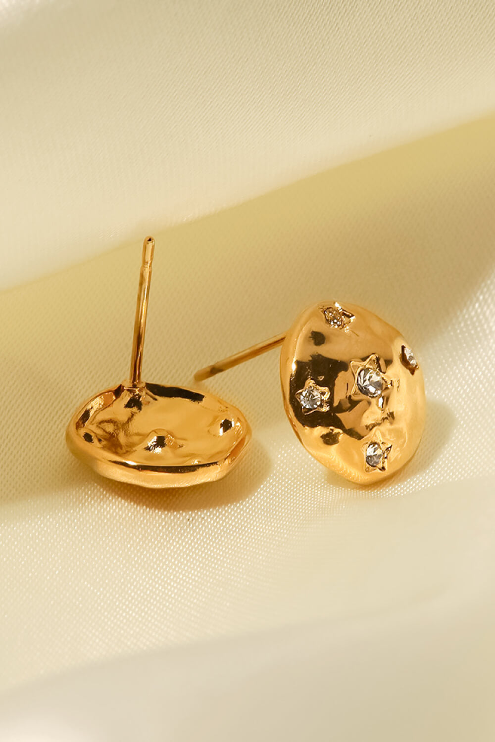 18K Gold-Plated Cubic Zirconia Stud Earrings - AllIn Computer