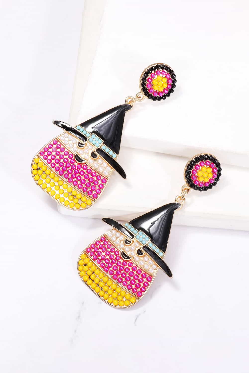 Witch's Hat Shape Synthetic Pearl Dangle Earrings - AllIn Computer