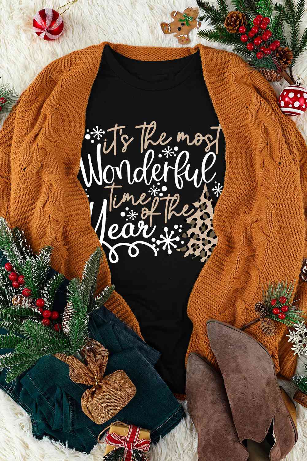 Slogan Graphic Round Neck T-Shirt - AllIn Computer