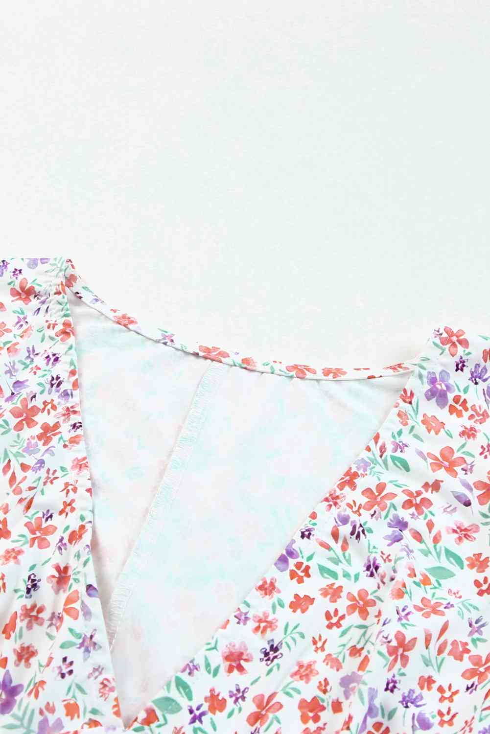 Ditsy Floral Long Sleeve Plunge Bodysuit - AllIn Computer