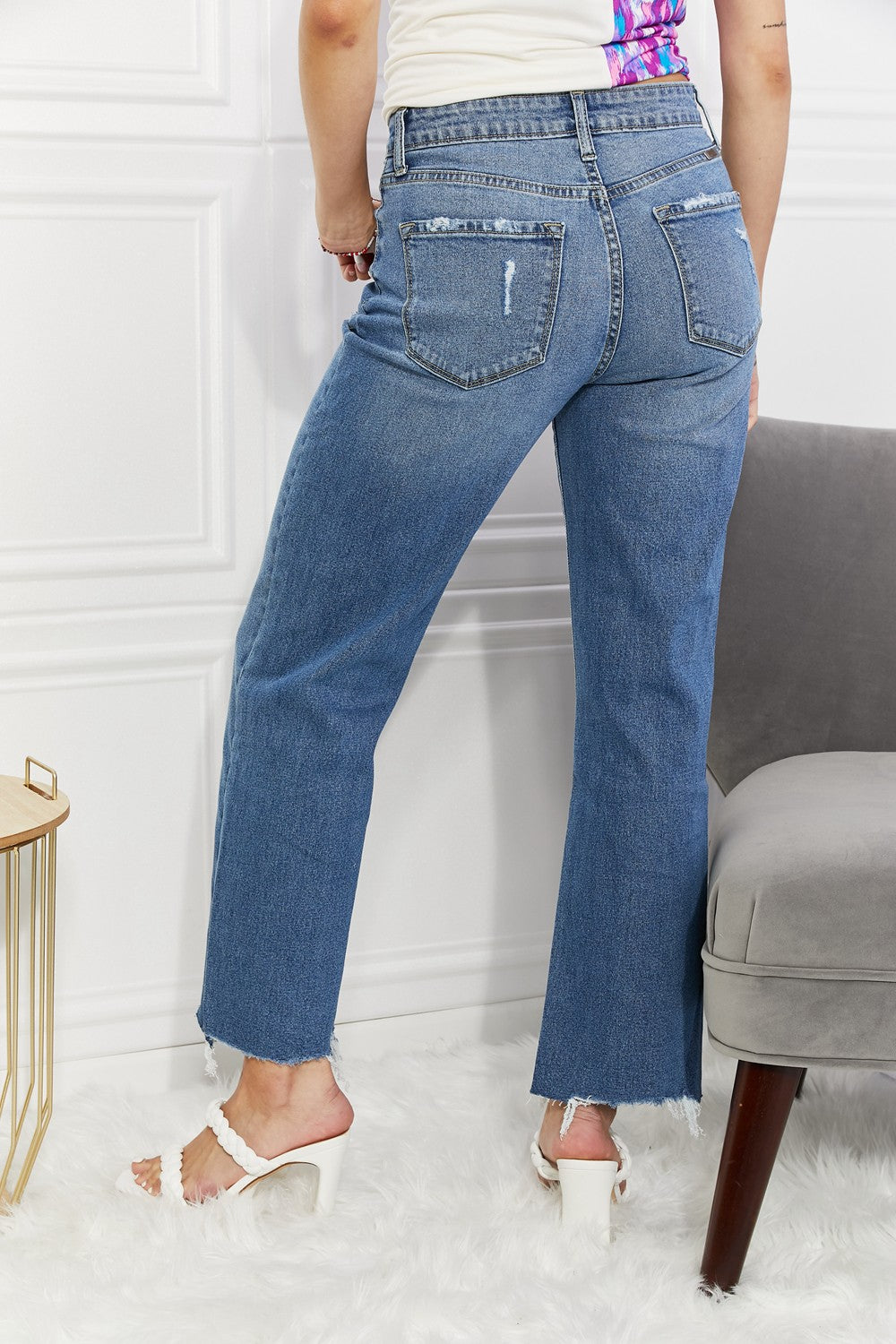 Kancan Full Size Melanie Crop Wide Leg Jeans - AllIn Computer