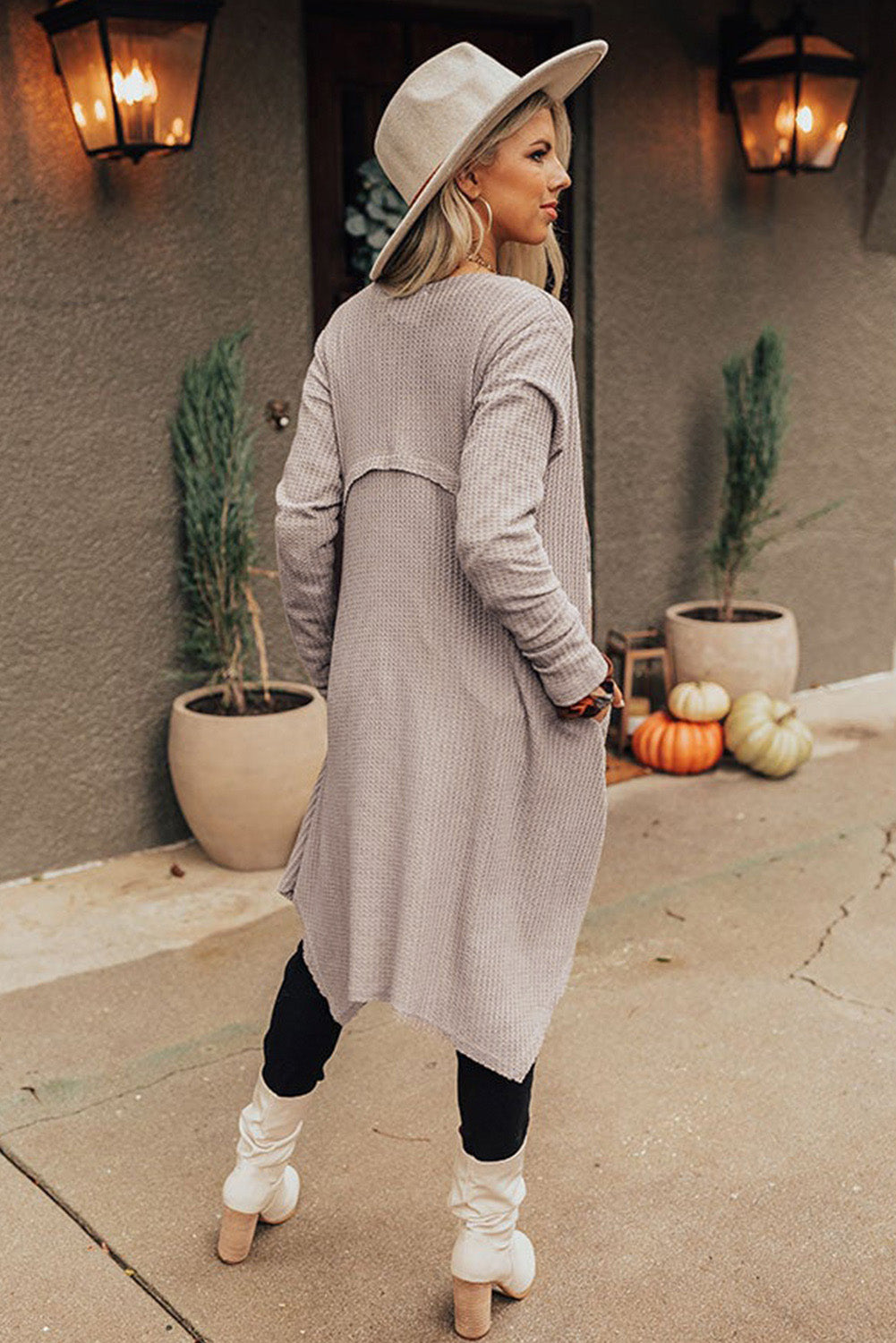 Ribbed Long Sleeve Cardigan - AllIn Computer