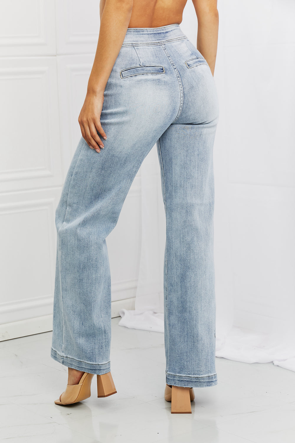 RISEN Full Size Luisa Wide Flare Jeans - AllIn Computer