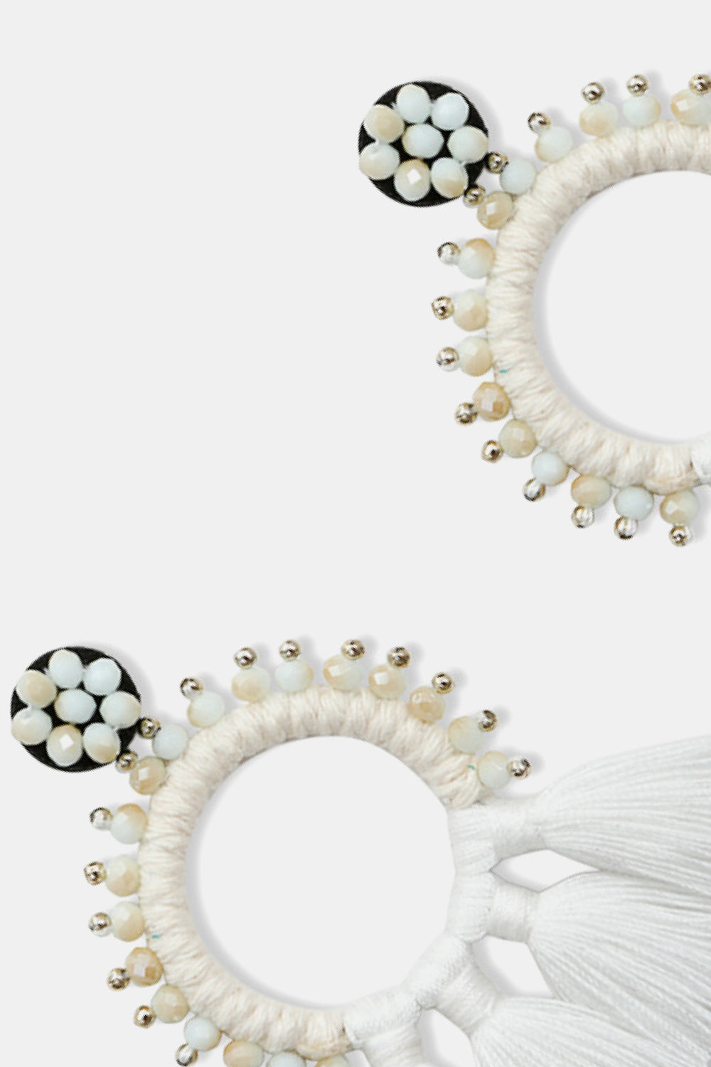 Beaded Detail Tassel Dangle Earrings - AllIn Computer