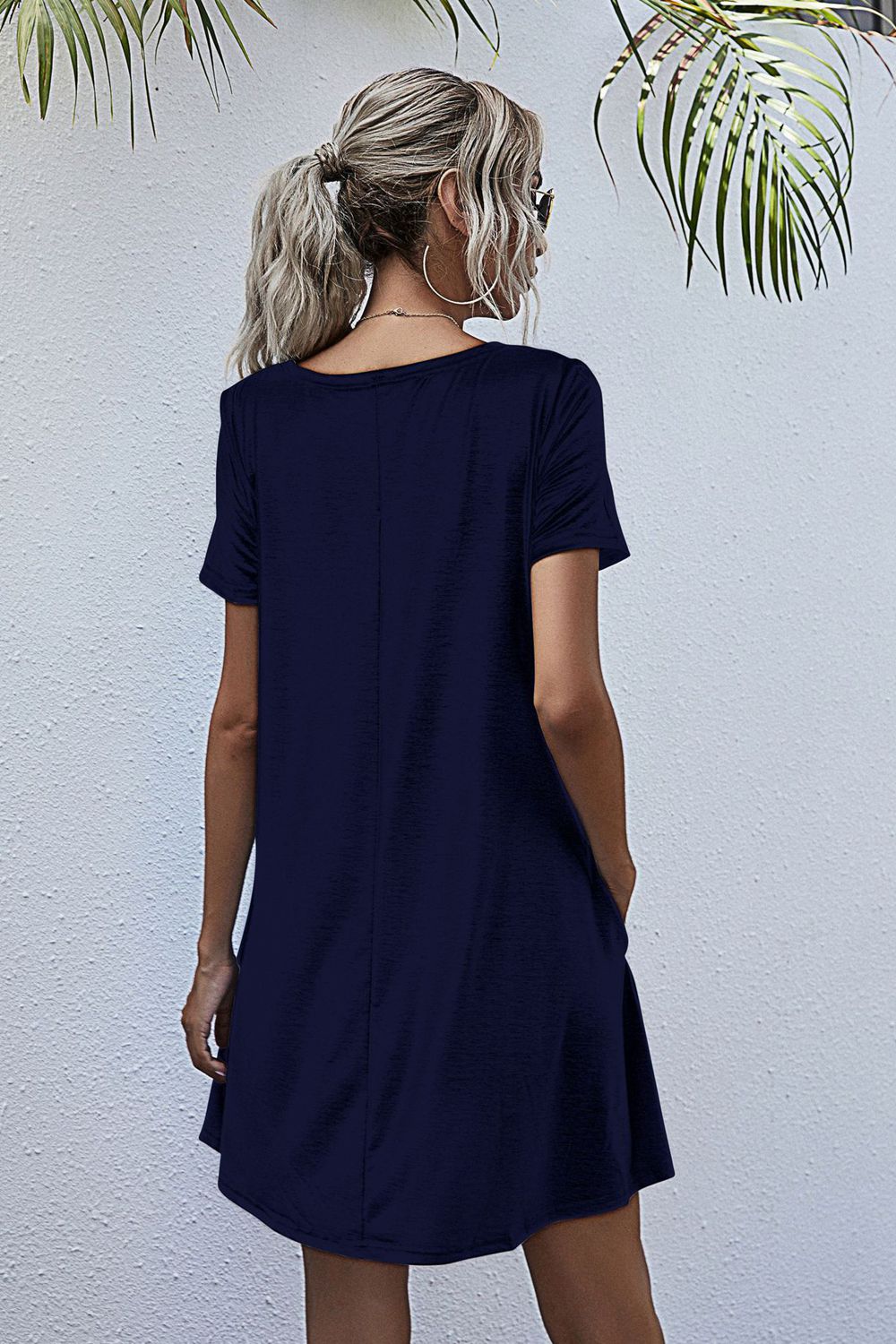 Round Neck Short Sleeve Mini Dress - AllIn Computer
