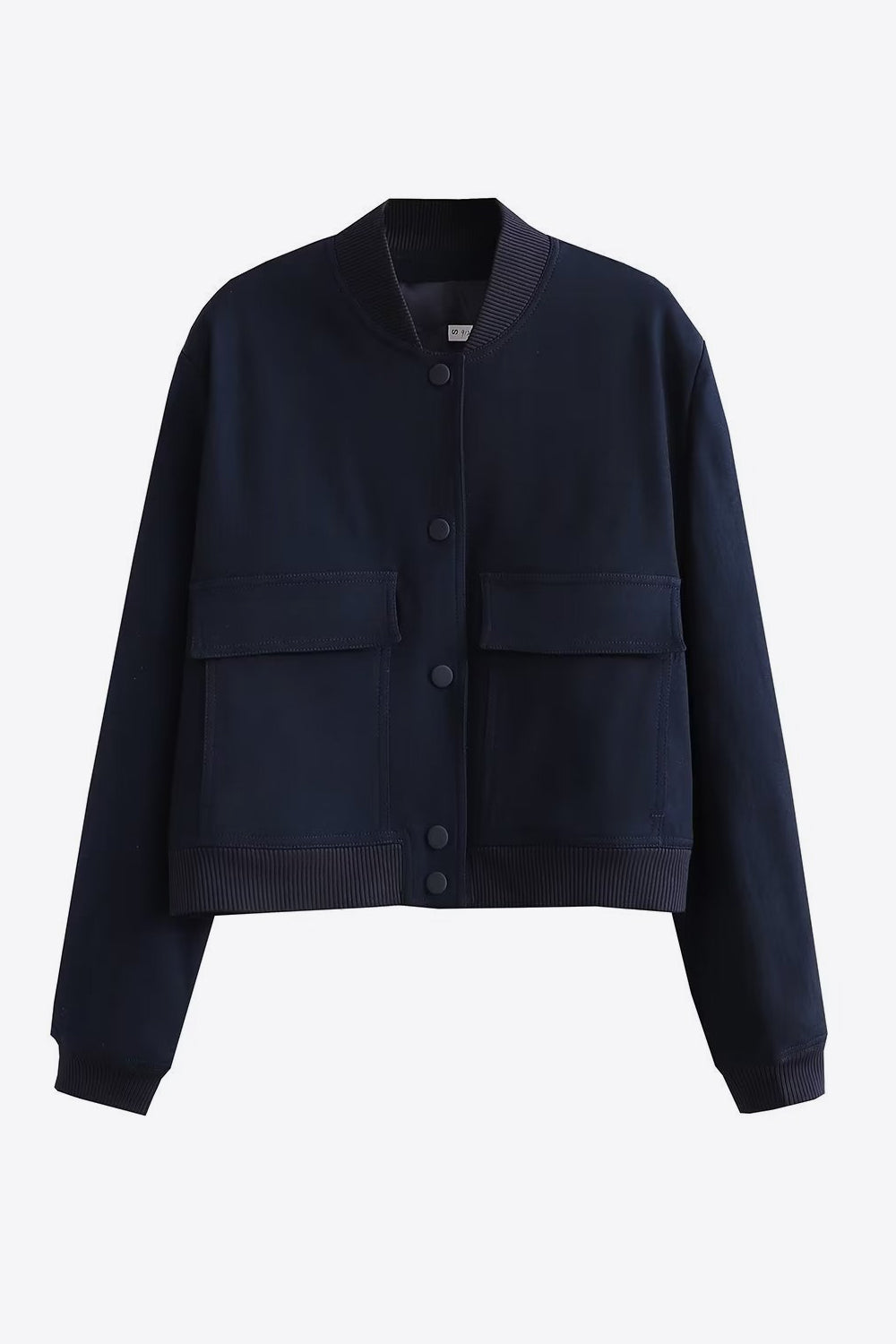 Baseball Collar Jacket with Pockets - AllIn Computer