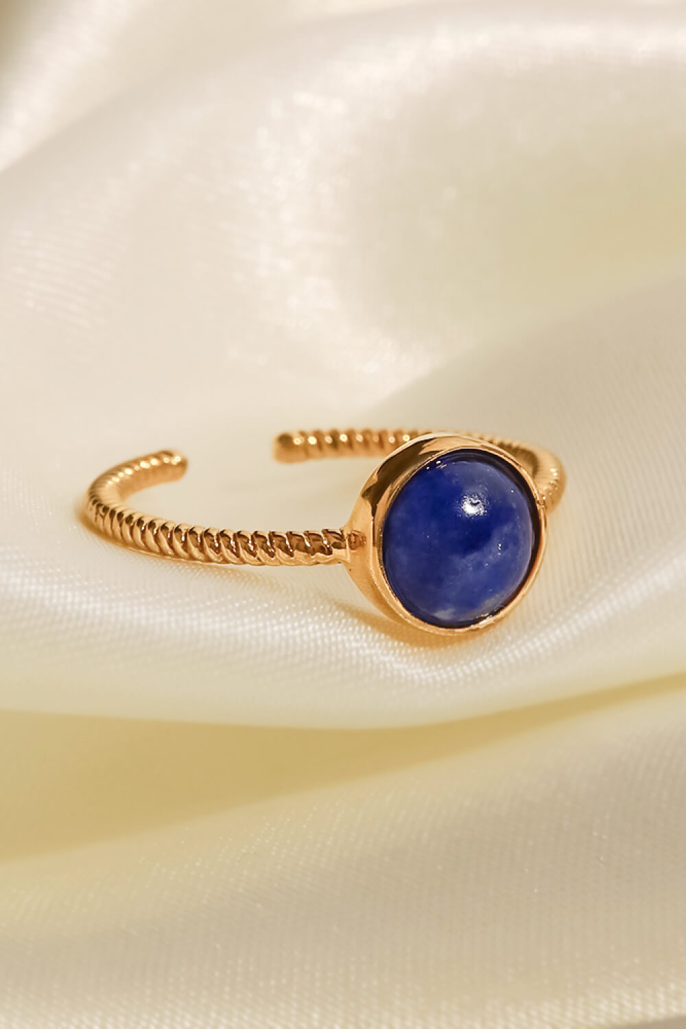 18K Gold-Plated Twisted Open Ring - AllIn Computer