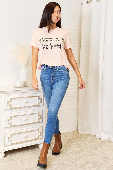 Simply Love Slogan Graphic Cuffed T-Shirt - AllIn Computer
