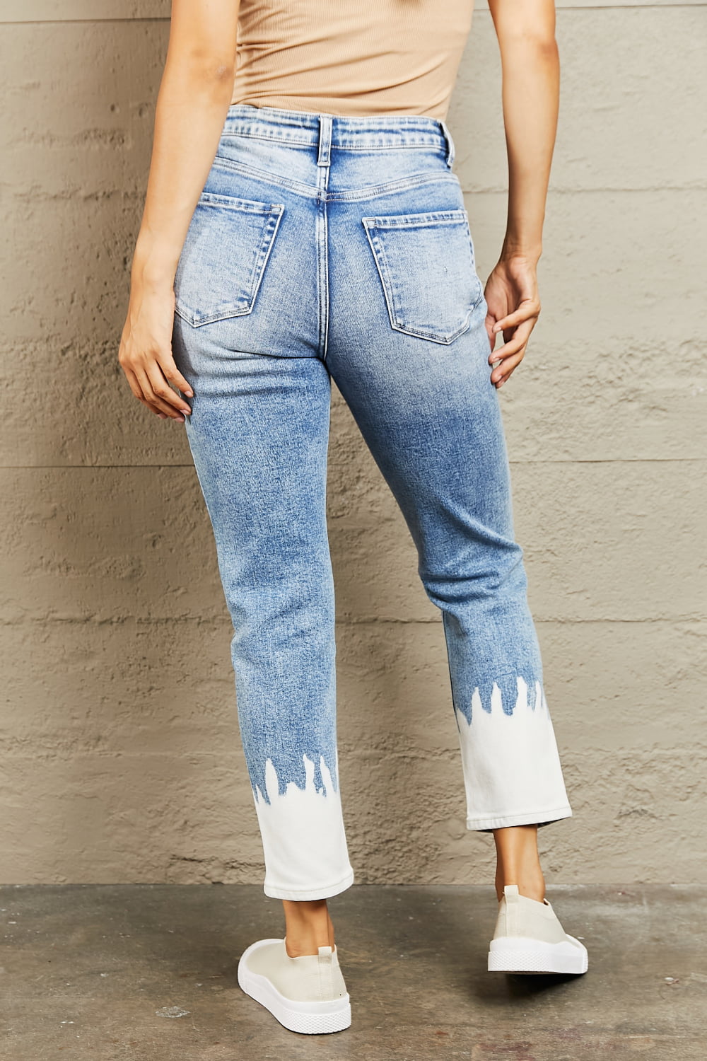 BAYEAS High Waisted Distressed Painted Cropped Skinny Jeans - AllIn Computer