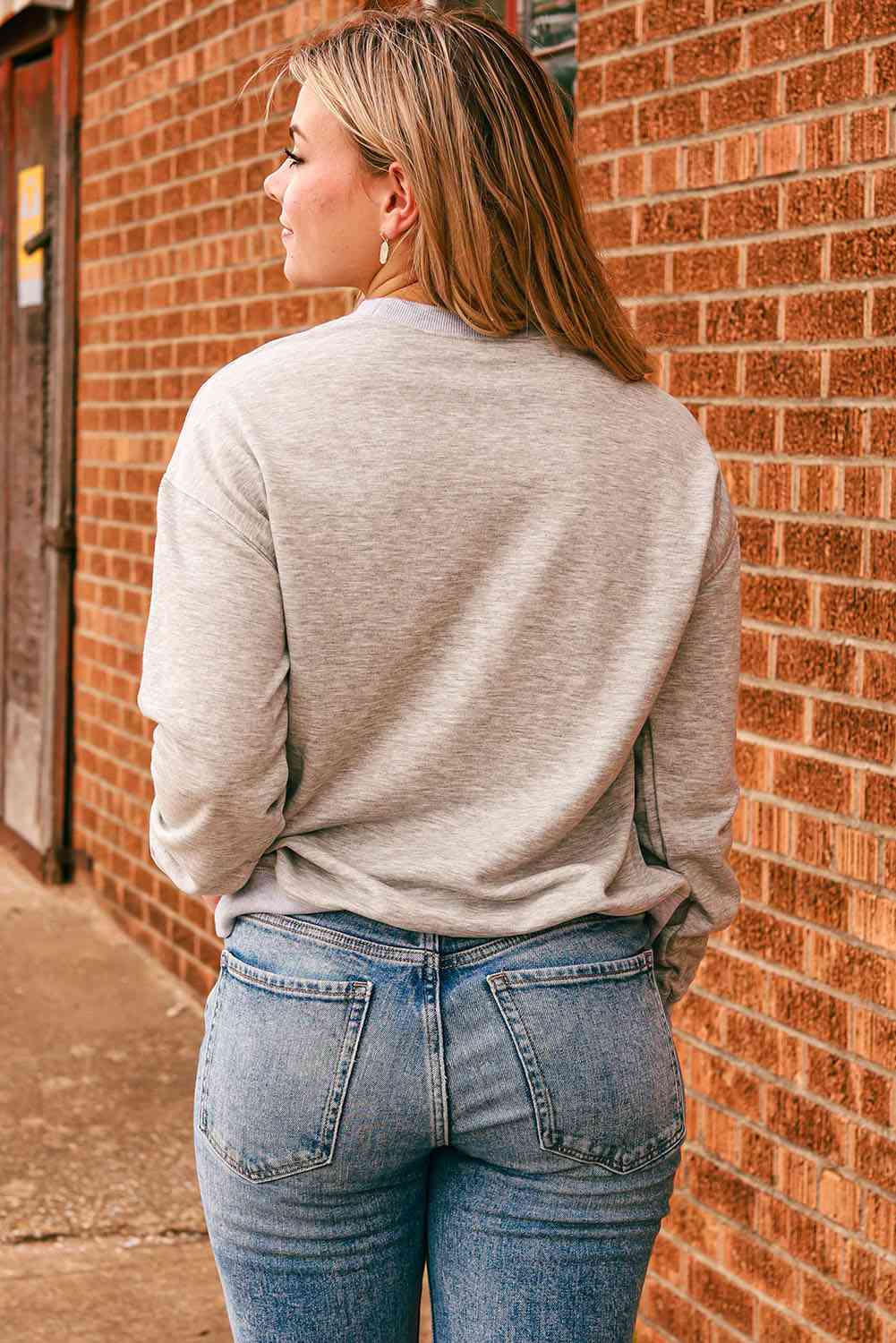 Slogan Graphic Dropped Shoulder Sweatshirt - AllIn Computer