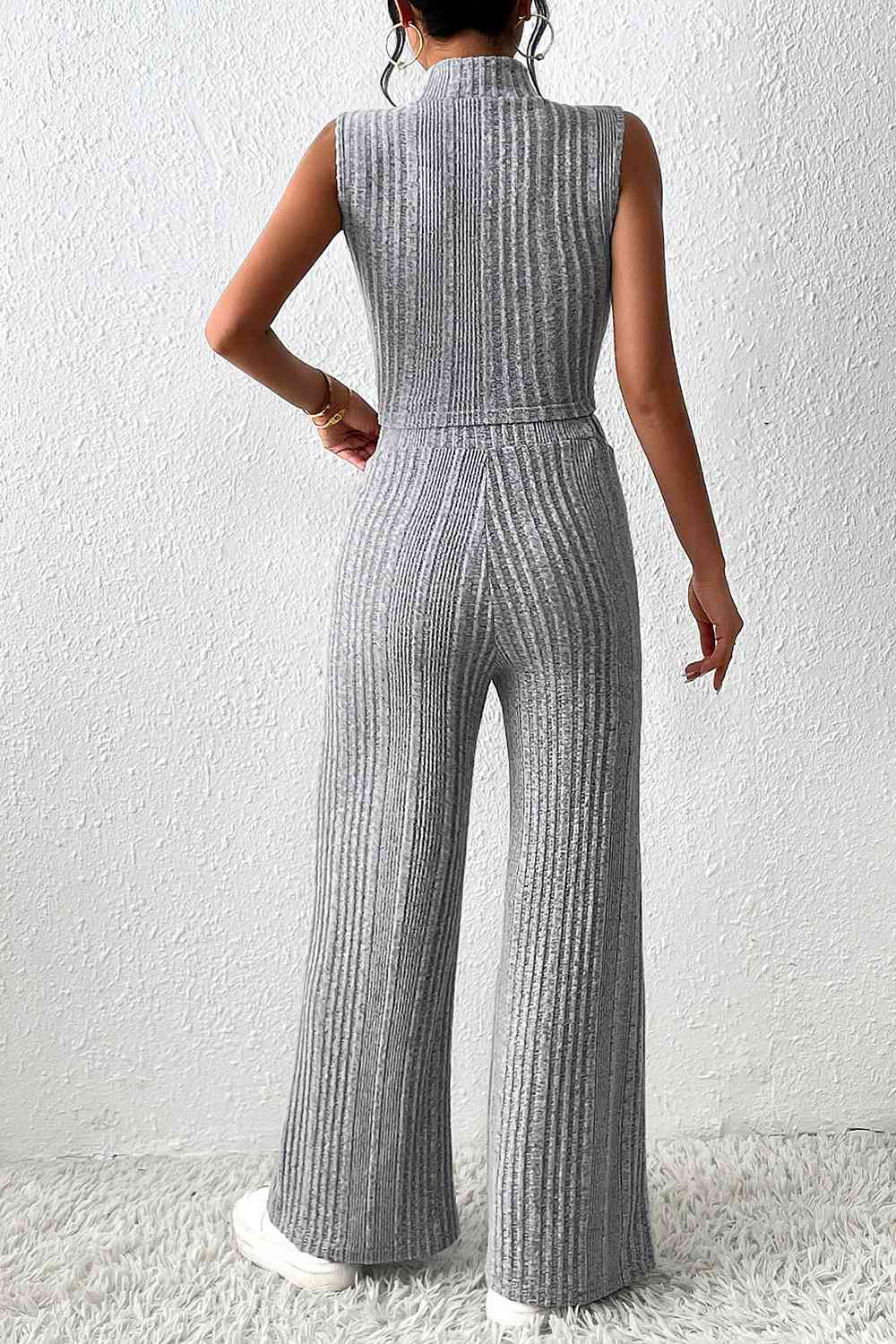Mock Neck Tank and Pants Set - AllIn Computer