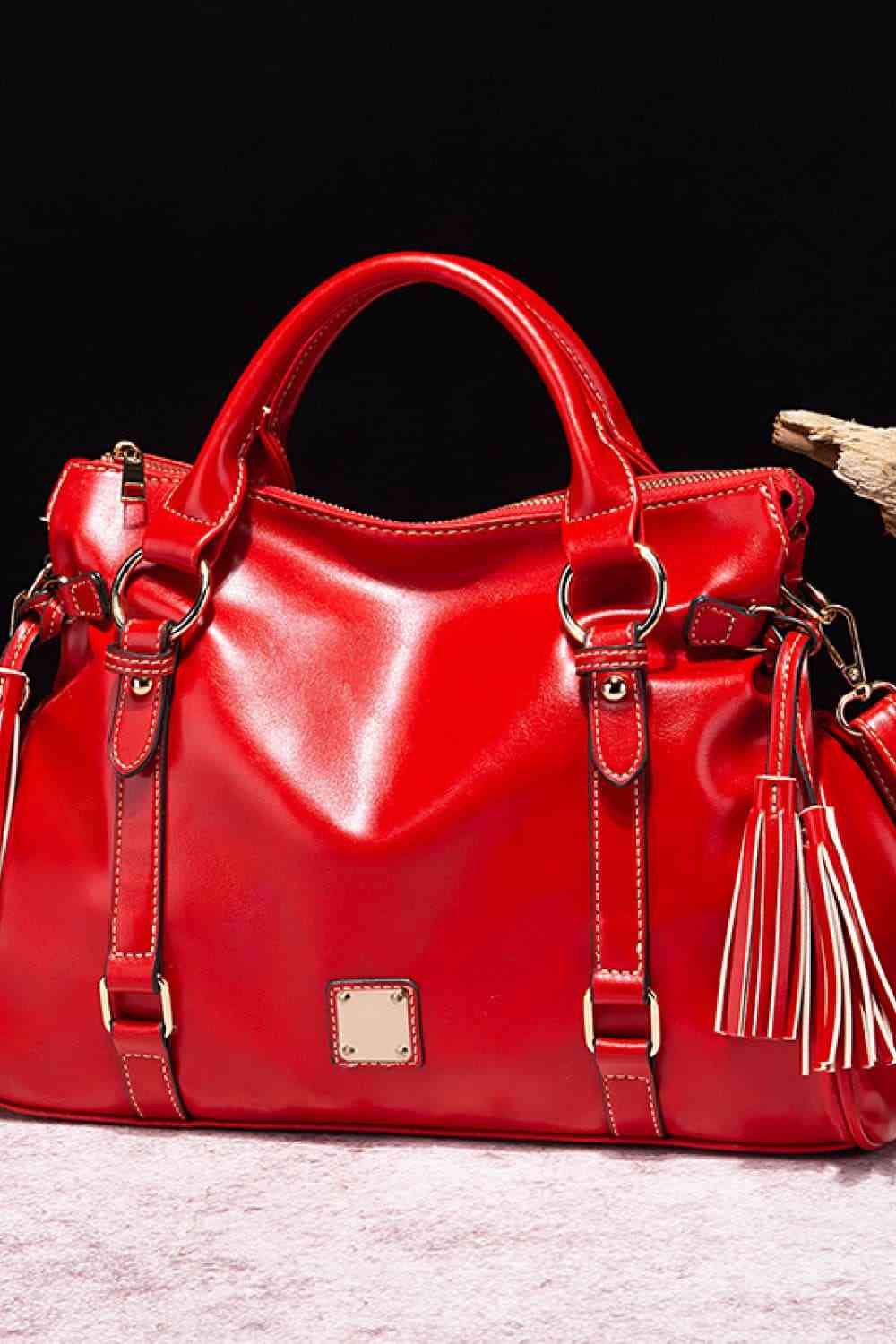 PU Leather Handbag with Tassels - AllIn Computer