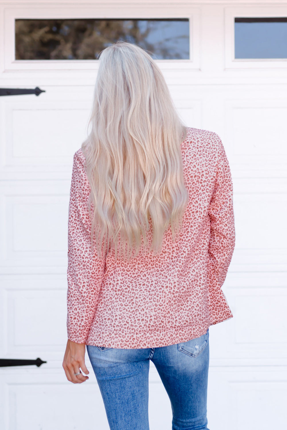 Double Take Leopard Shawl Collar Blazer - AllIn Computer