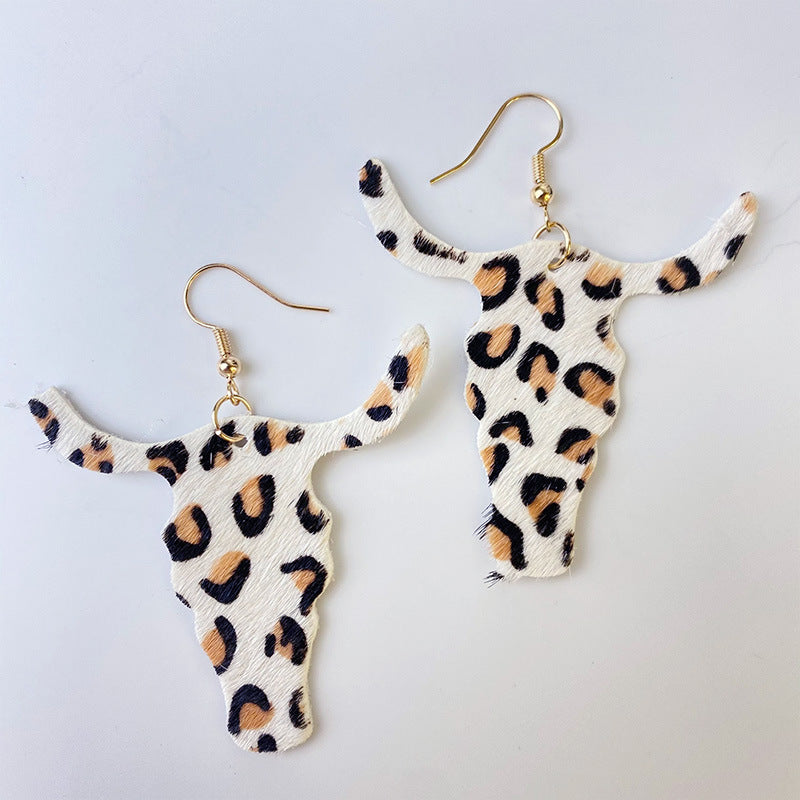 Genuine Cowhide Leather Dangle Earrings - AllIn Computer
