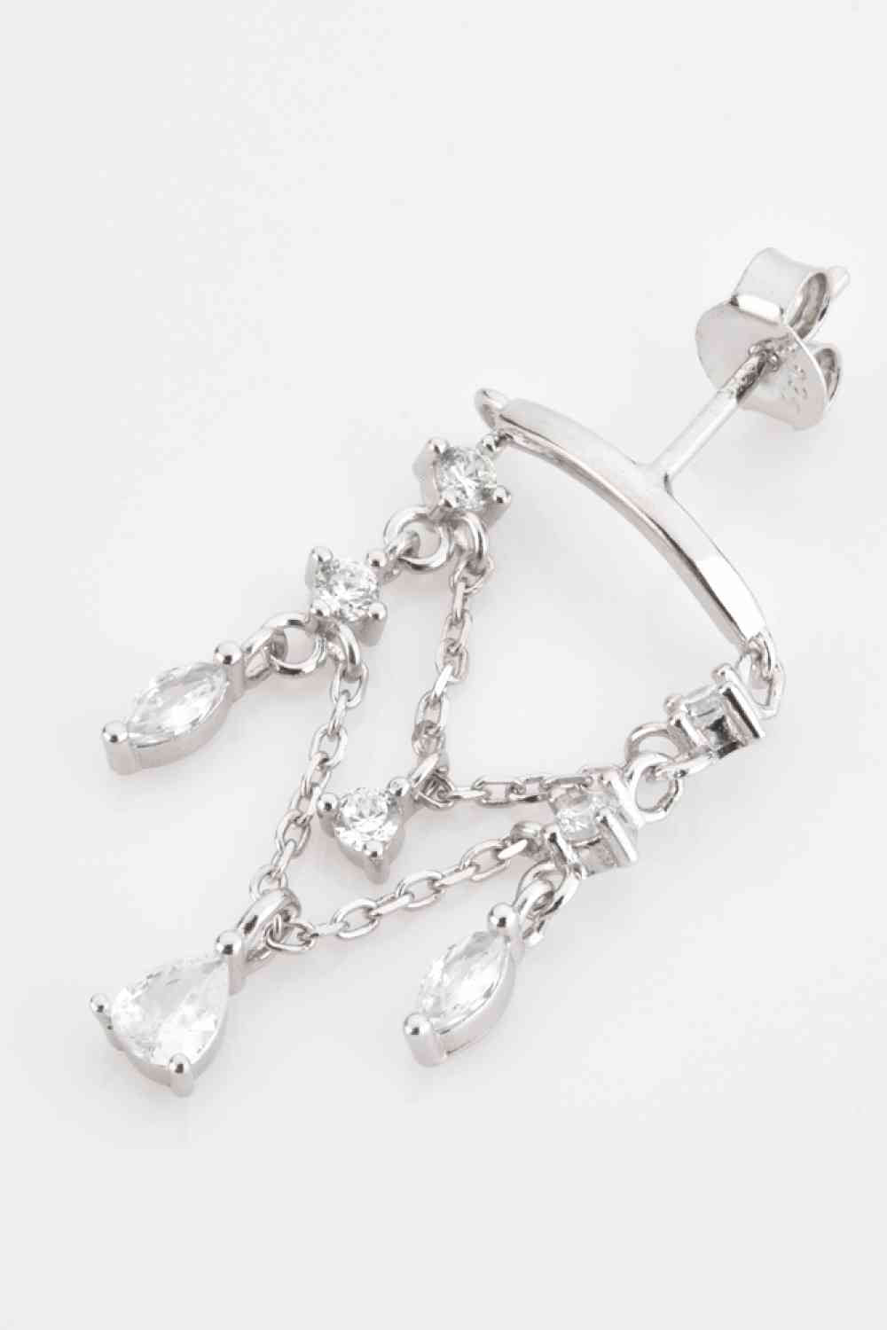 Zircon 925 Sterling Silver Single Chandelier Earring - AllIn Computer