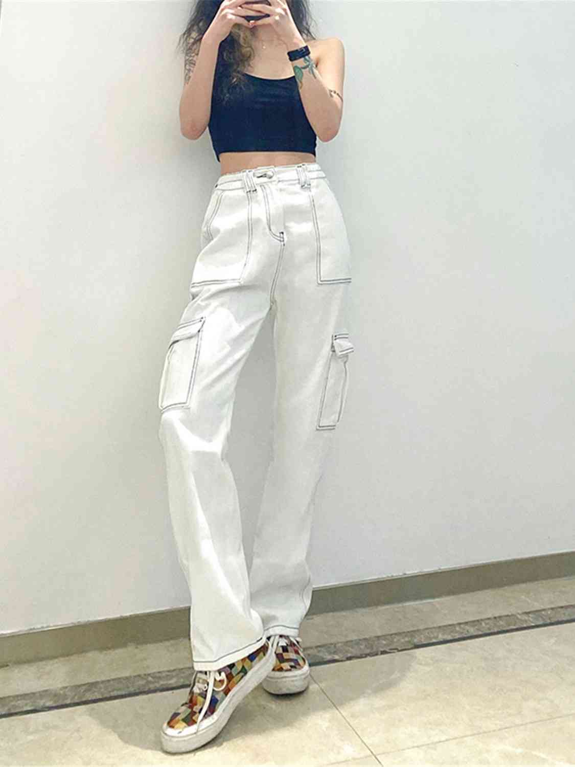 Straight Jeans with Pockets - AllIn Computer