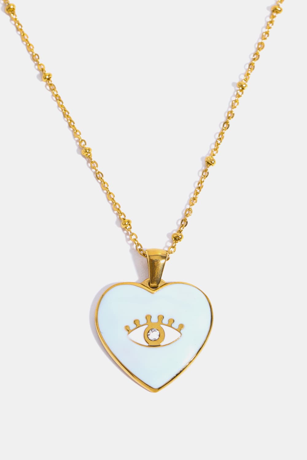 Heart & Evil Eye Shape 18K Gold Plated Pendant Necklace - AllIn Computer