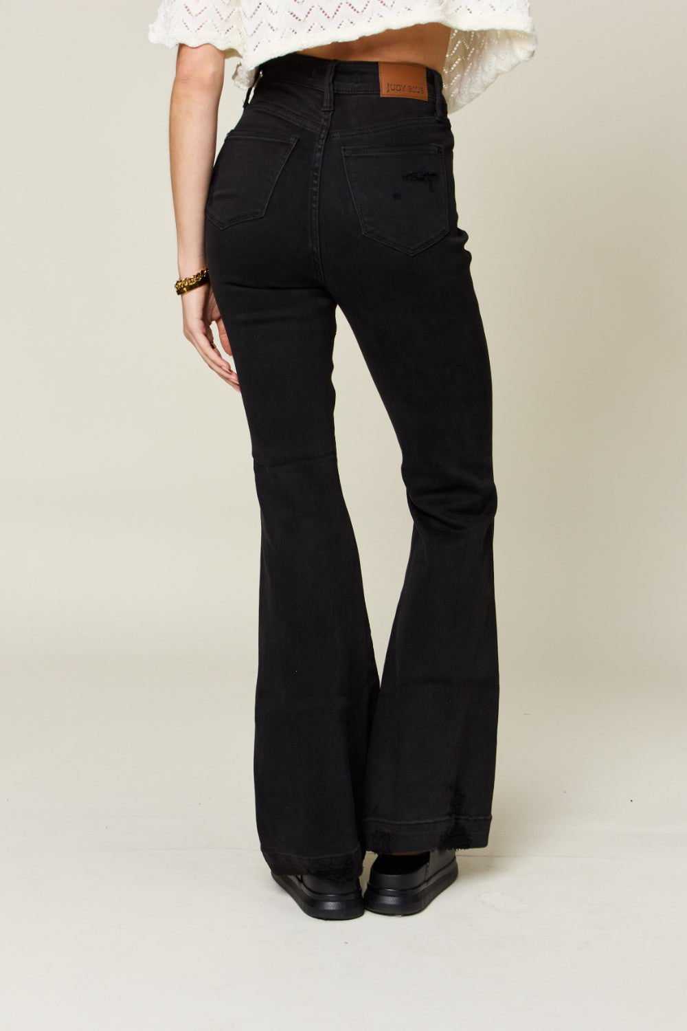 Judy Blue Full Size High Waist Distressed Flare Jeans - AllIn Computer