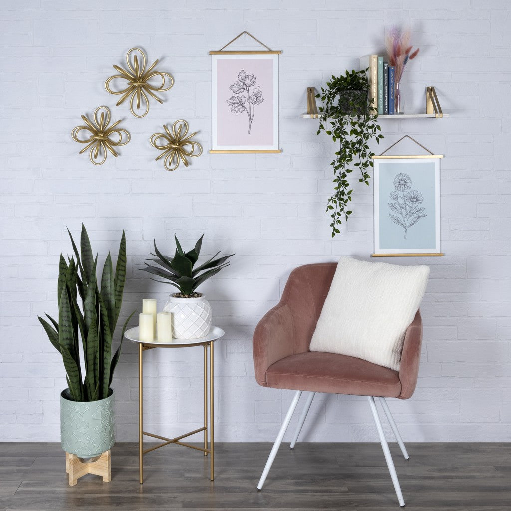 Blue Floral Print Scroll Wall Art - AllIn Computer