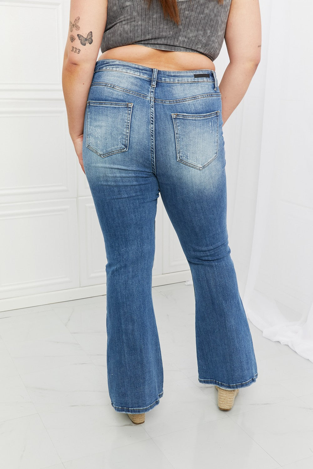 RISEN Full Size Iris High Waisted Flare Jeans - AllIn Computer