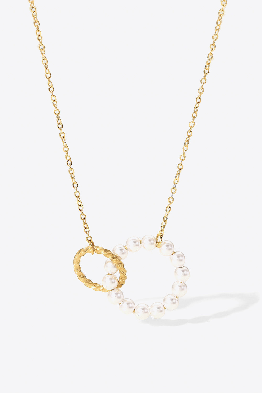 Pearl Hoop Link Pendant Necklace - AllIn Computer