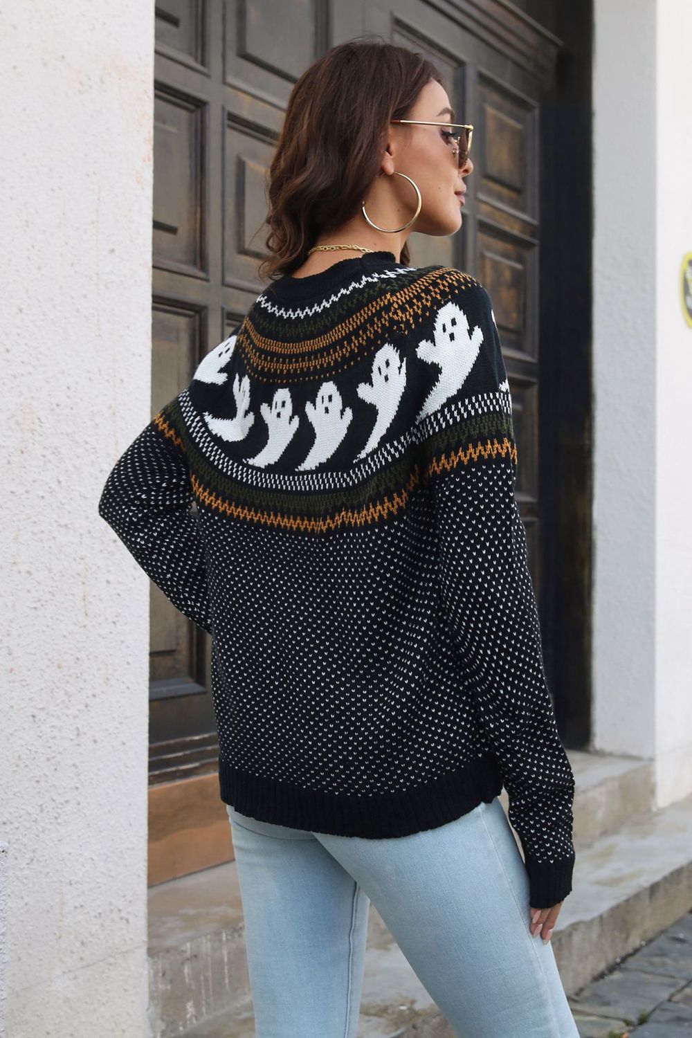 Ribbed Round Neck Long Sleeve Pullover Sweater - AllIn Computer