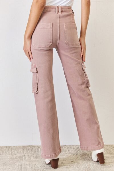 RISEN Full Size High Rise Cargo Wide Leg Jeans - AllIn Computer