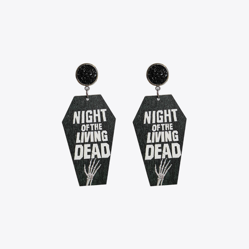 Coffin Shape Wooden Dangle Earrings - AllIn Computer