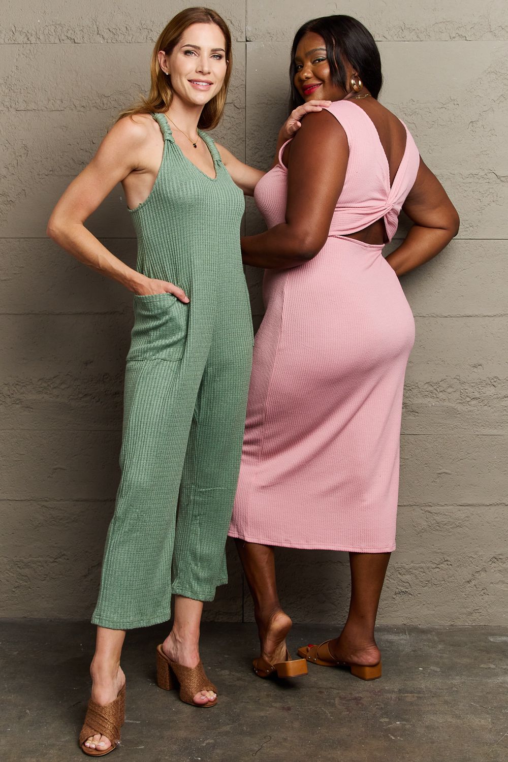 HEYSON Don't Get It Twisted Full Size Rib Knit Jumpsuit - AllIn Computer