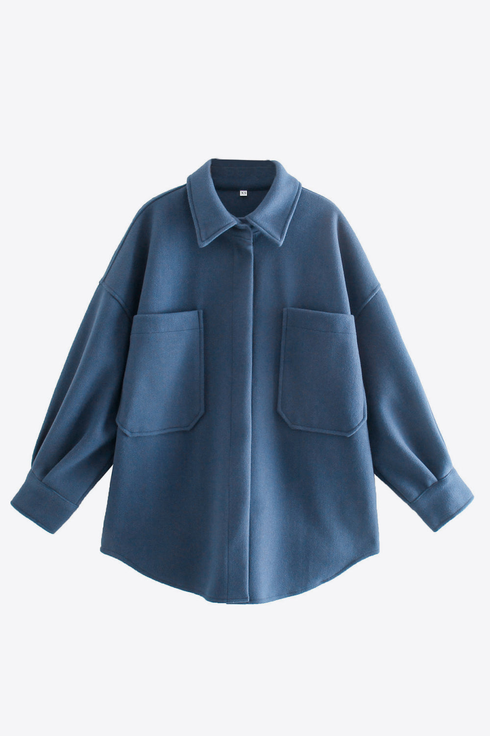 Dropped Shoulder Collared Longline Jacket - AllIn Computer