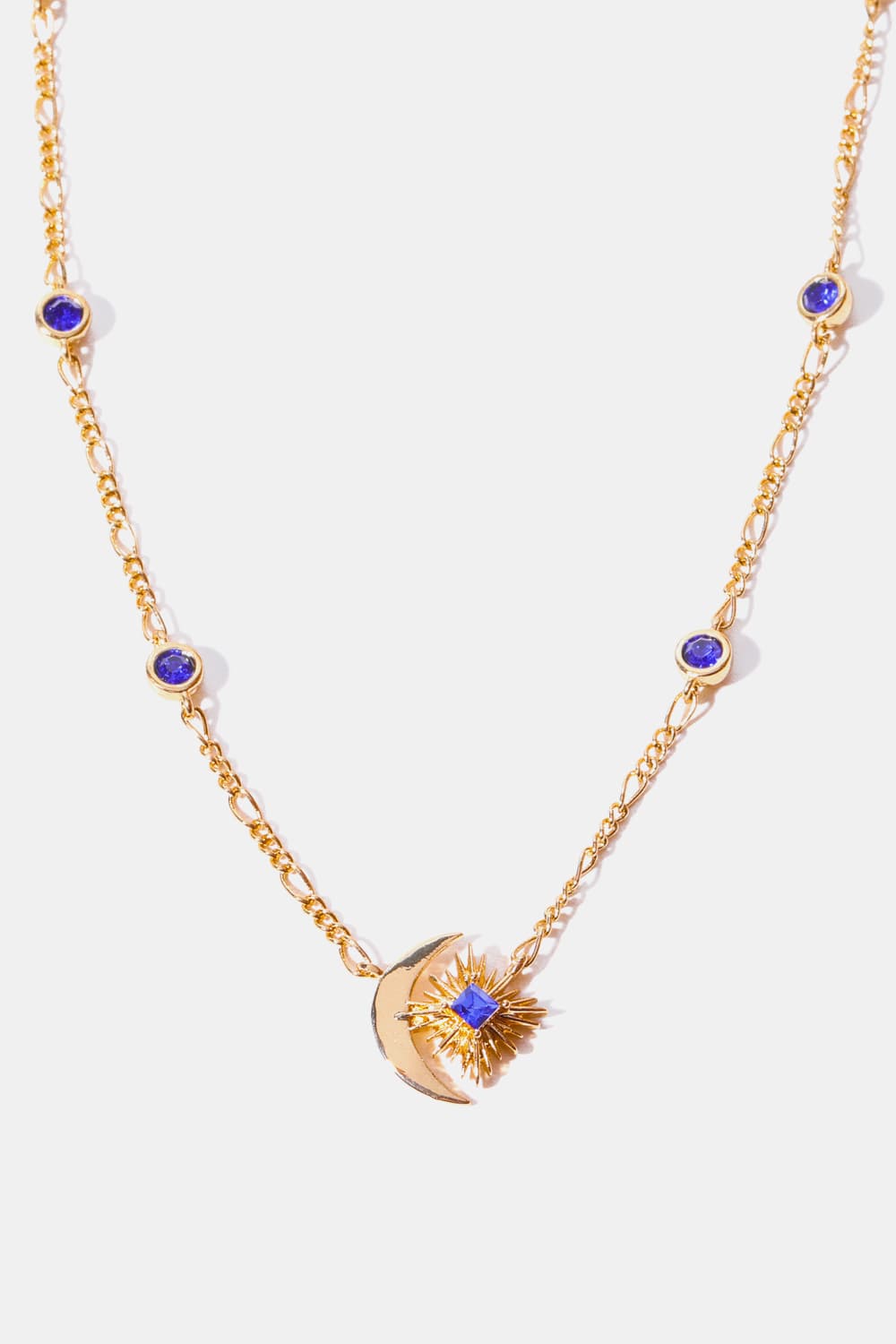 Moon & Star Shape Zircon Pendant Necklace - AllIn Computer